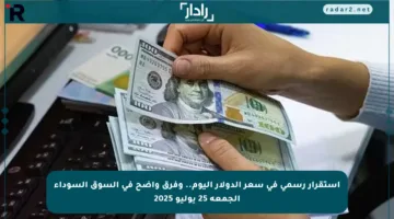 استقرار رسمي في سعر الدولار اليوم.. وفرق واضح في السوق السوداء الجمعة 25 يوليو 2025